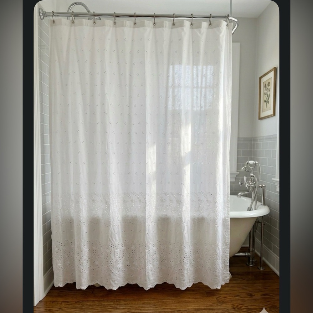 Eyelet Shower Curtain White